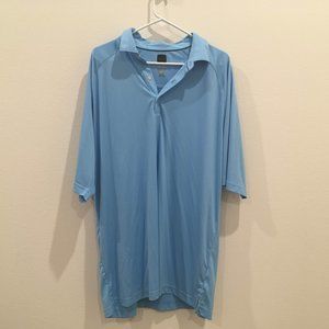 Greg Norman Men's Shirt Polo XXL Play Dry Golf Sport Short Sleeve Blue